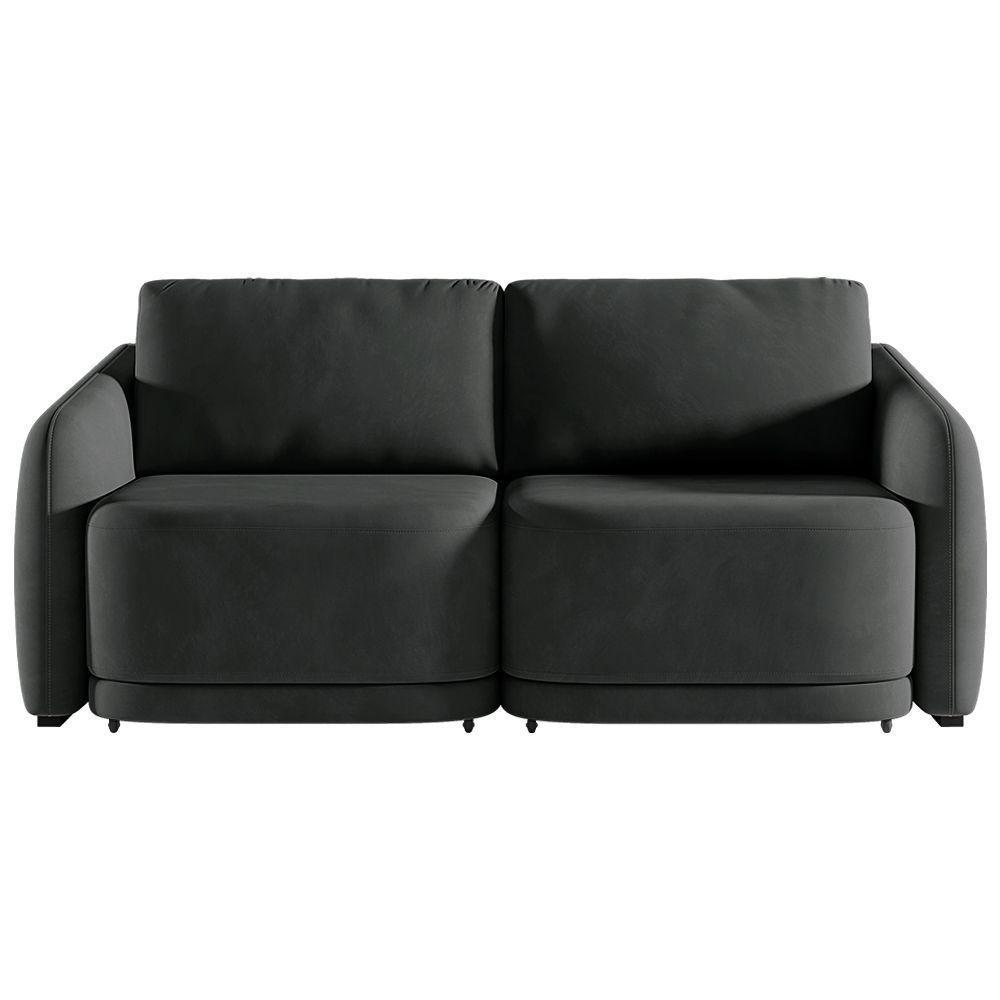 Sofá Cama Modulado Retrátil E Reclinável Varsóvia 236cm Veludo Cinza Chumbo G33 - Gran Belo - 3