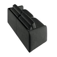 Sofá Cama Modulado Retrátil E Reclinável Varsóvia 236cm Veludo Cinza Chumbo G33 - Gran Belo - 7