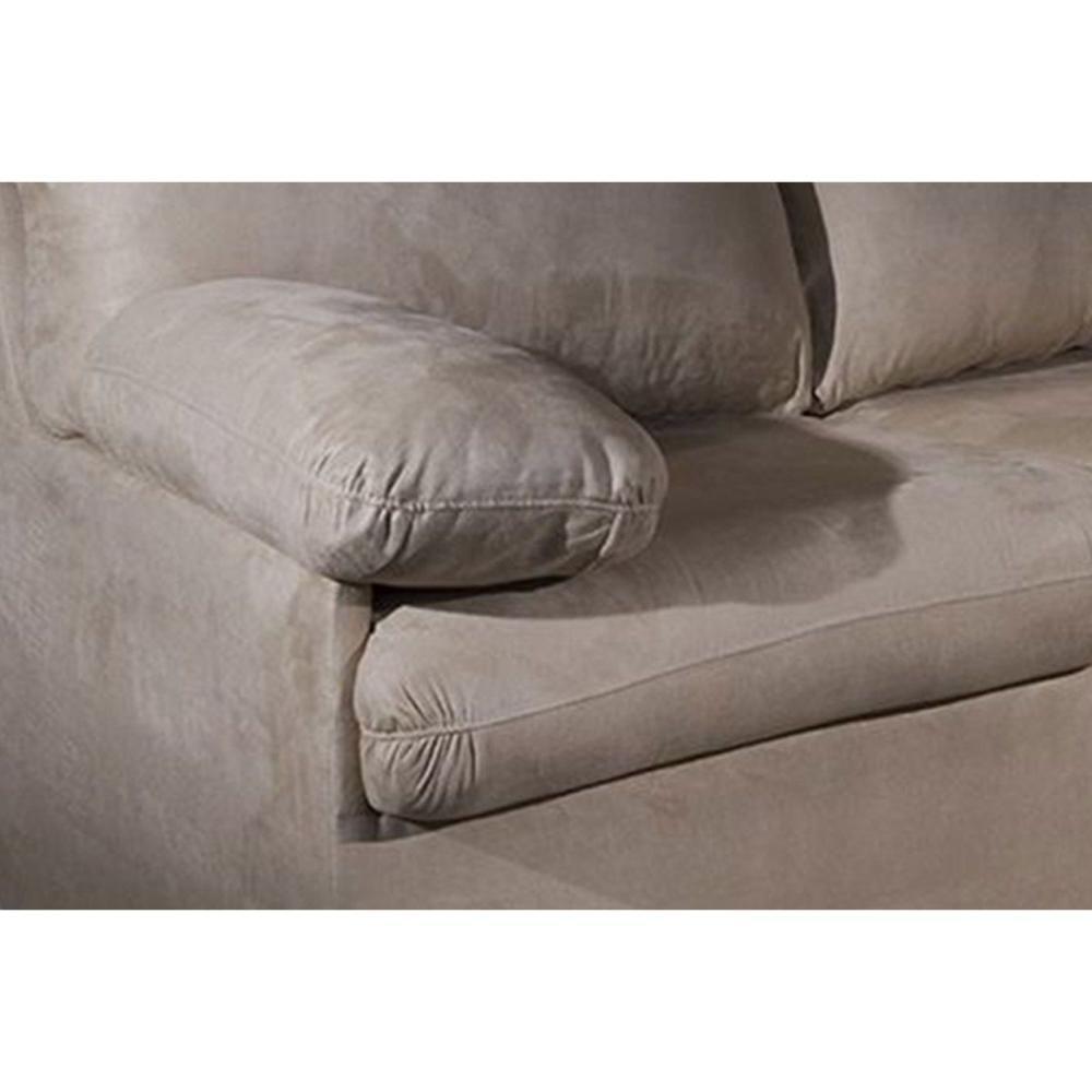 Sofá Cama Casal MH1496 Idea Suede Marrom Claro - Herval - 4