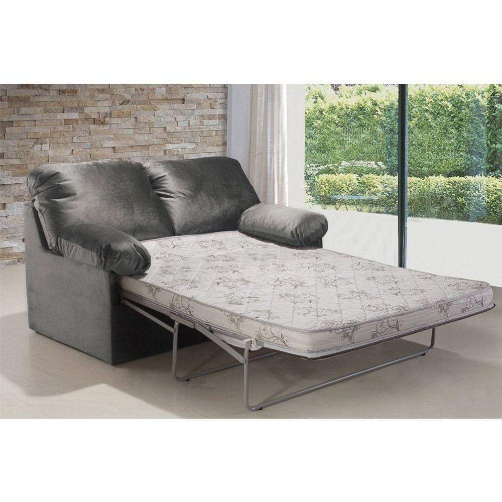 Sofá Cama Casal MH1496 Idea Suede Marrom Claro - Herval - 5