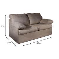 Sofá Cama Casal MH1496 Idea Suede Marrom Claro - Herval - 3