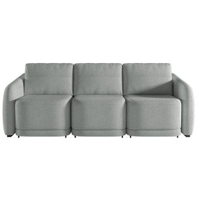 Sofá Cama Casal Para Sala 336cm Polska K04 Bouclê Cinza - Mpozenato
