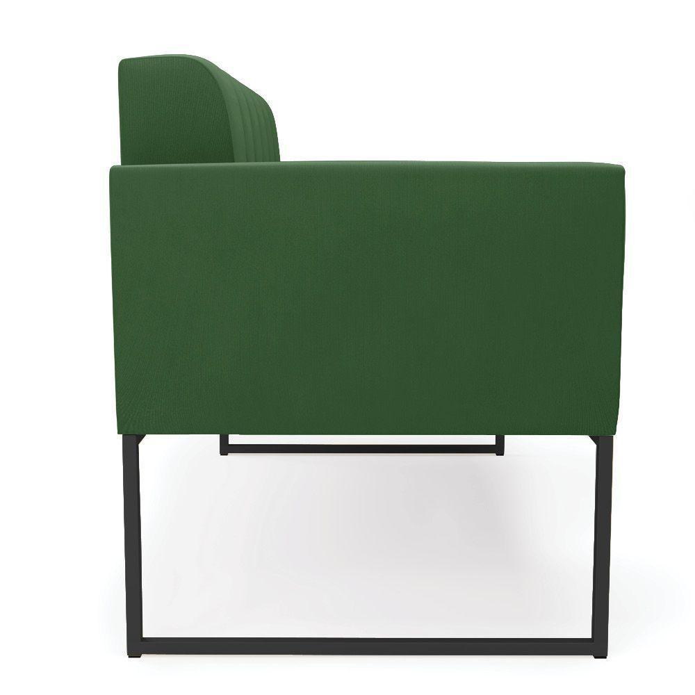 Sofá Namoradeira Elisa Suede Verde Base Metálica Industrial Preto - D'rossi - 6