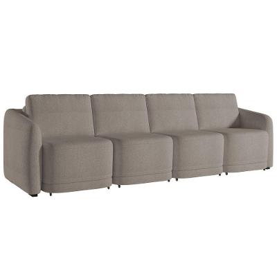 Sofá Cama Casal Para Sala 356cm Polska K04 Bouclê Bege Escuro - Mpozenato