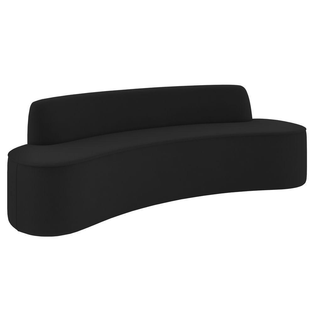Sofá 4 Lugares Para Sala De Estar Living 230cm Koane D06 Veludo Preto - Mpozenato - 1