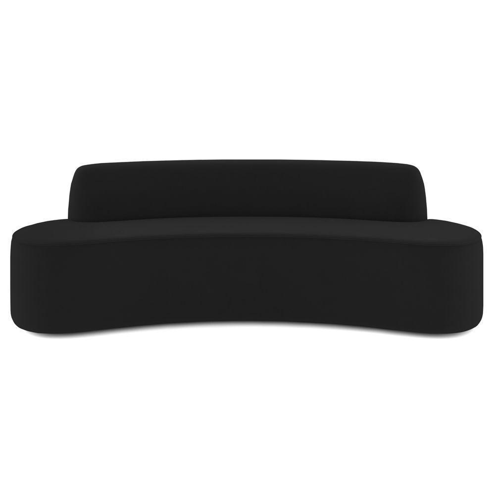 Sofá 4 Lugares Para Sala De Estar Living 230cm Koane D06 Veludo Preto - Mpozenato - 3