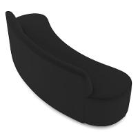 Sofá 4 Lugares Para Sala De Estar Living 230cm Koane D06 Veludo Preto - Mpozenato