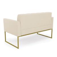 Sofá Namoradeira Elisa Linho Bege A19 Base Metálica Industrial Dourada - D'rossi - 5