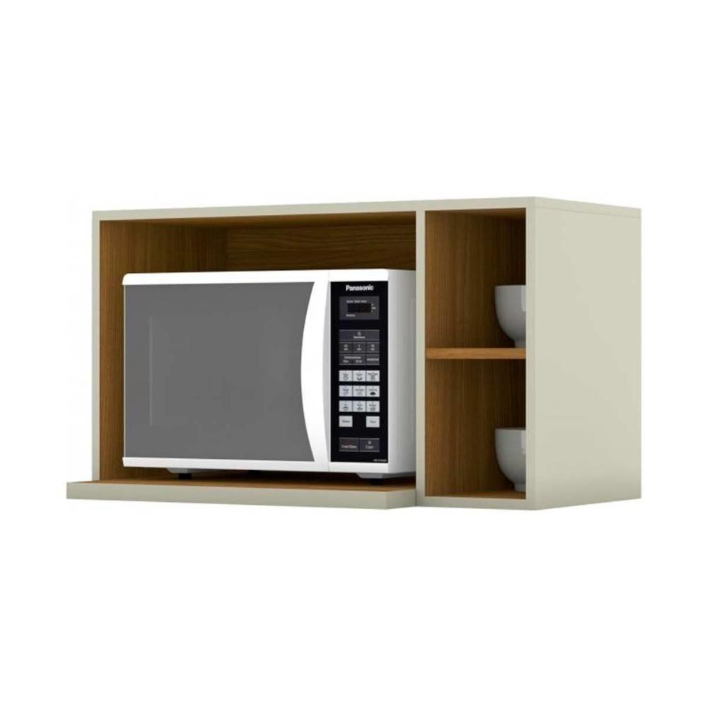 Armário Aéreo Cozinha Modulado Essência para Micro-ondas 80cm Branco - Henn - 6