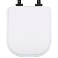 Assento Sanitário Mdf Soft Close Quadra Branco Para Vaso Deca Com Ferragem Preta - 1
