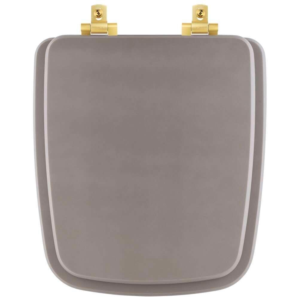 Tampa De Vaso Com Fechamento Lento Boss Stone (Cinza Fosco) Para Louça Incepa Com Ferragem Dourada - 1