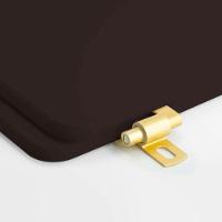 Assento Sanitário Mdf Soft Close Piano Marrom Fosco Para Vaso Deca Com Ferragem Dourada