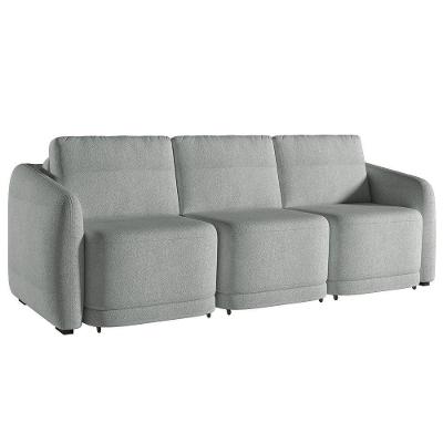Sofá Cama Casal Para Sala 306cm Polska K04 Bouclê Cinza - Mpozenato