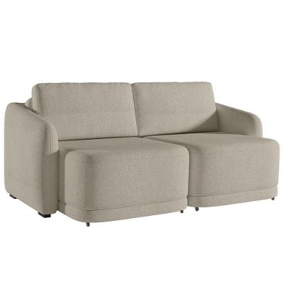 Sofá Cama Casal Para Sala 236cm Polska K04 Bouclê Bege - Mpozenato