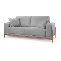 Sofá 2 Lugares Fixo Living Bellagio Suede Cinza 23 1,90m - 1