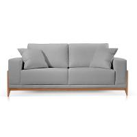 Sofá 2 Lugares Fixo Living Bellagio Suede Cinza 23 1,90m - 2