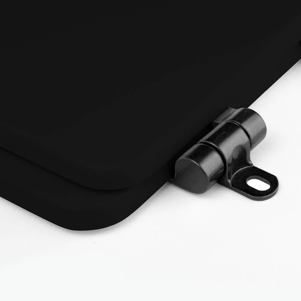 Assento Sanitário Poliéster Soft Close Link/Lk Preto Fosco Para Vaso Deca Com Ferragem Preta - 3