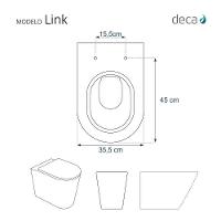 Tampa De Vaso Laqueado Com Fechamento Lento Link/Lk Marrom Fosco Para Louça Deca Com Ferragem Marrom