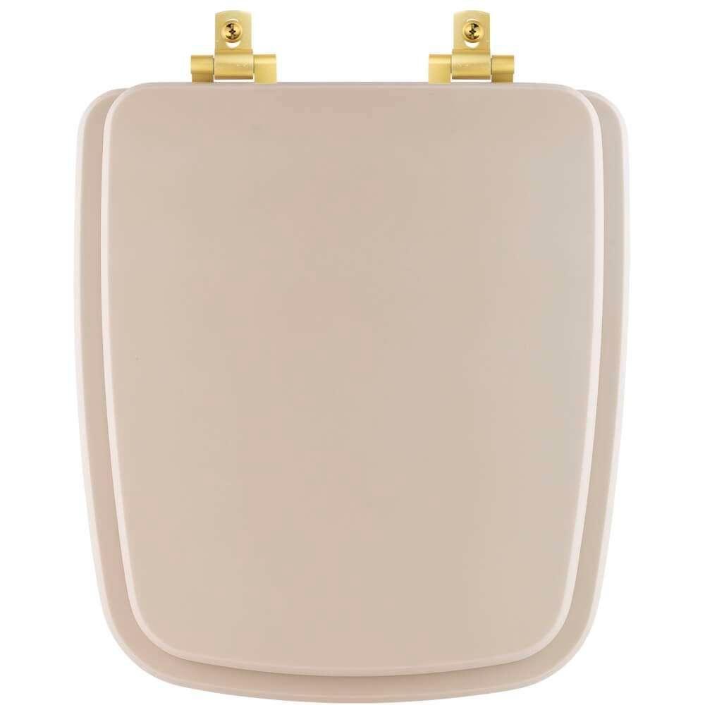 Tampa De Vaso Mdf Com Amortecedor Boss Beige (Bege Fosco) Para Bacia Incepa Com Ferragem Dourada - 1