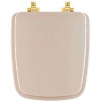 Tampa De Vaso Mdf Com Amortecedor Boss Beige (Bege Fosco) Para Bacia Incepa Com Ferragem Dourada - 1