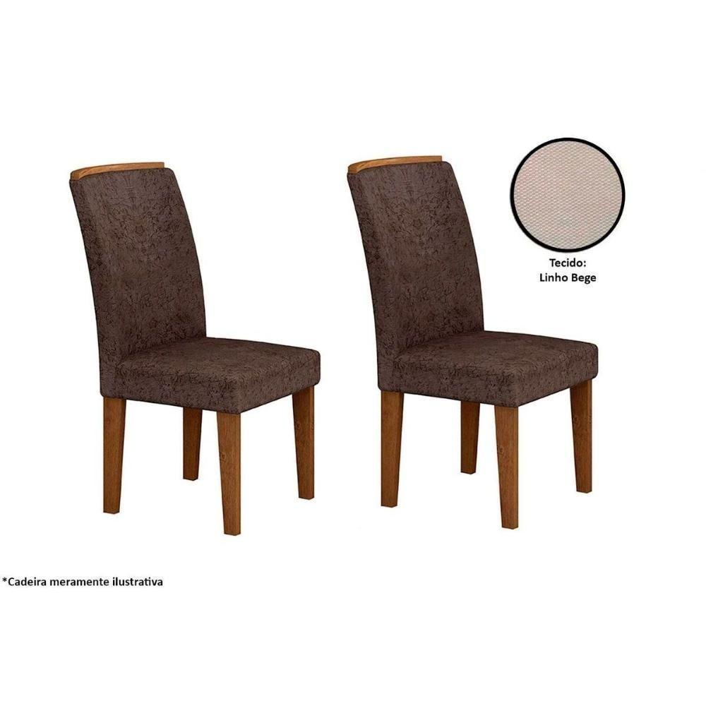 Cadeira Sala De Jantar Lunara Kit 2 Un Imbuia/bege Turim - Rufato - 1