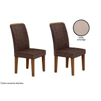 Cadeira Sala De Jantar Lunara Kit 2 Un Imbuia/bege Turim - Rufato - 1