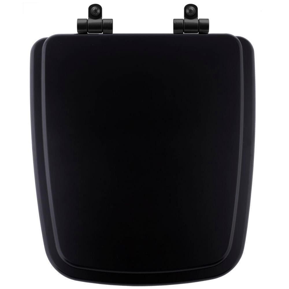 Assento Sanitário Poliéster Soft Close Boss Onix (Preto Fosco) Para Vaso Incepa Com Ferragem Preta - 1