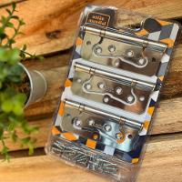 Kit 3 Dobradiças Aço De Sobrepor 4" Cromado - União Mundial - 5