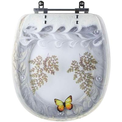 Tampa De Vaso Poliéster Decorada Borboleta Aspen Bege Para Louça Deca