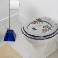 Tampa De Vaso Decorado Transparente Com Borboleta Azul - 9