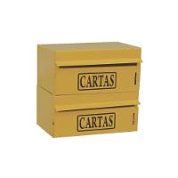 Caixa Correio Condomínio Frontal Para Muro Amarela 2 Módulos - 1