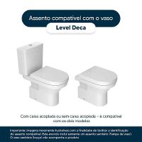 Assento Sanitário Mdf Soft Close Level Branco Para Vaso Deca Com Ferragem Preta - 5