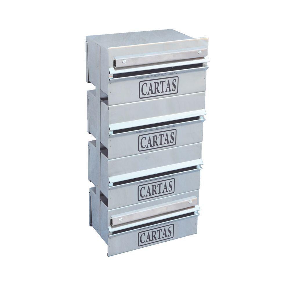 Caixa Correio Condomínio Detrás Para Grade Inox 4 Módulos - 1