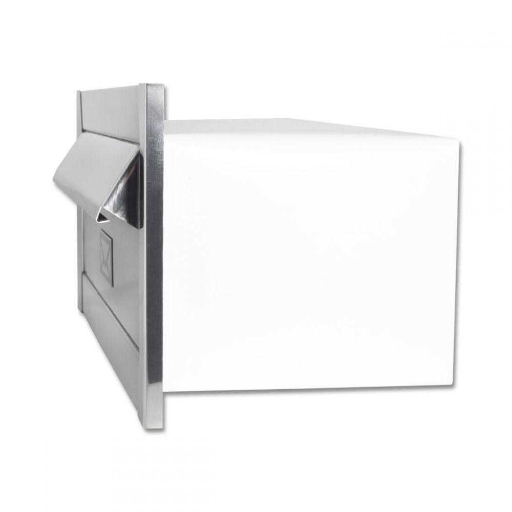 Caixa De Correio Revista Frente Inox Polido Brilhante Espelhado 23 Profundidade - 3