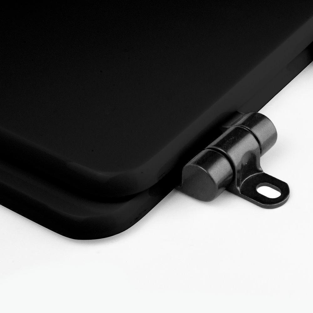 Assento Sanitário Poliéster Soft Close Link/Lk Preto Para Vaso Deca Com Ferragem Preta - 3