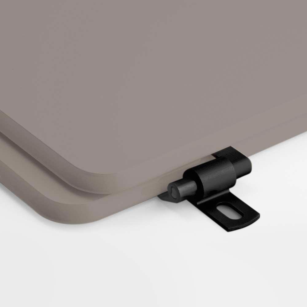 Assento Sanitário Mdf Soft Close Boss Stone (Cinza Fosco) Para Vaso Incepa Com Ferragem Preta - 3