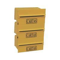 Caixa Correio Condomínio Detrás Para Muro Amarela 3 Módulos - 1