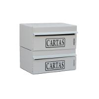 Caixa Correio Condomínio Frontal Para Muro Cinza 2 Módulos - 1