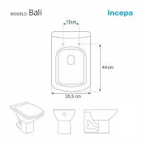 Tampa De Vaso Acrilico Bali Bege Para Bacia Incepa 6Lpf - 1