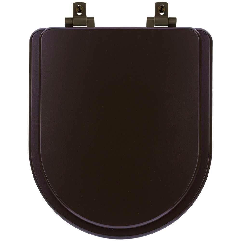 Assento Sanitário Mdf Soft Close Carrara Marrom Fosco Para Vaso Deca Com Ferragem Marrom - 1