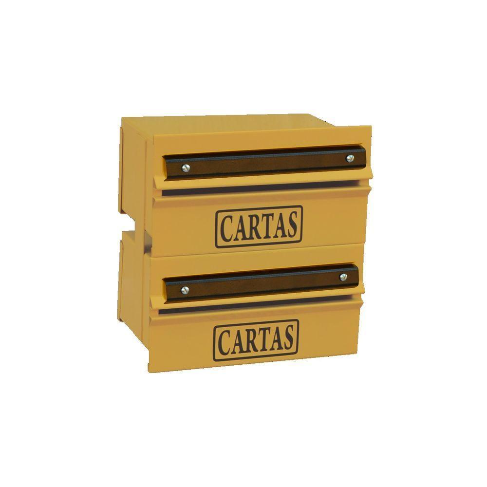 Caixa Correio Condomínio Detrás Para Grade Amarela 2 Módulos - 1