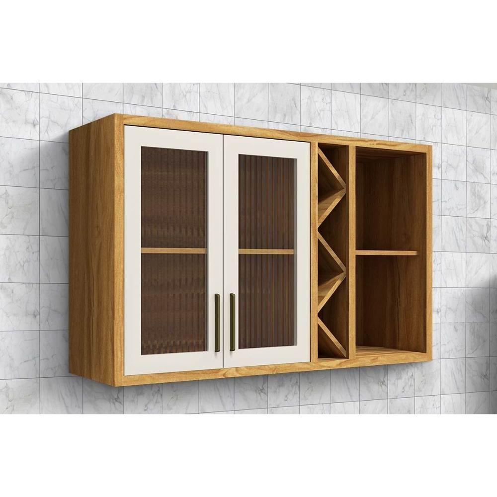 Armário Aéreo Cozinha Modulado Tempranillo 2 Portas 120cm Amendoa/off White - Ronipa - 1