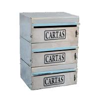 Caixa Correio Condomínio Frontal Para Muro Inox 3 Módulos - 1