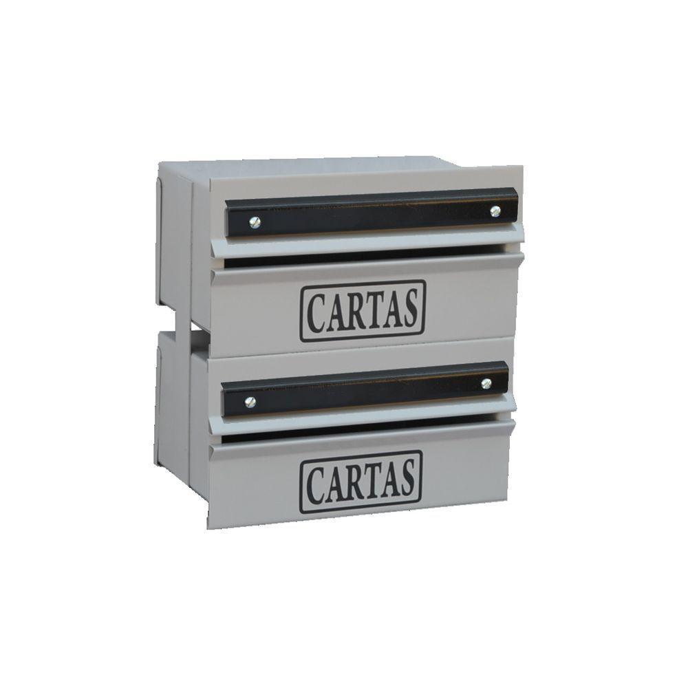 Caixa Correio Condomínio Detrás Para Grade Cinza 2 Módulos - 1