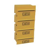 Caixa Correio Condomínio Detrás Para Muro Amarela 4 Módulos - 1