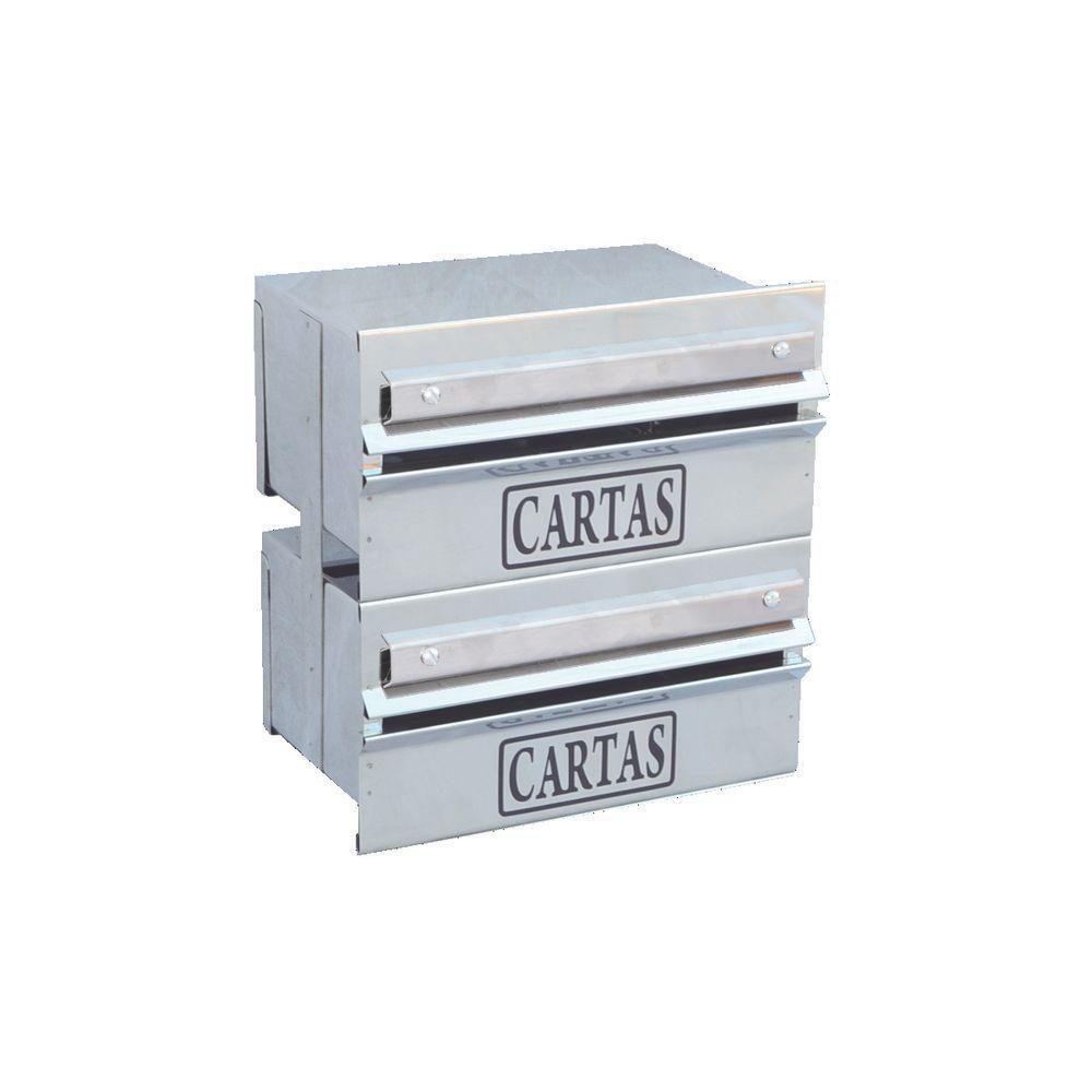 Caixa Correio Condomínio Detrás Para Grade Inox 2 Módulos - 1