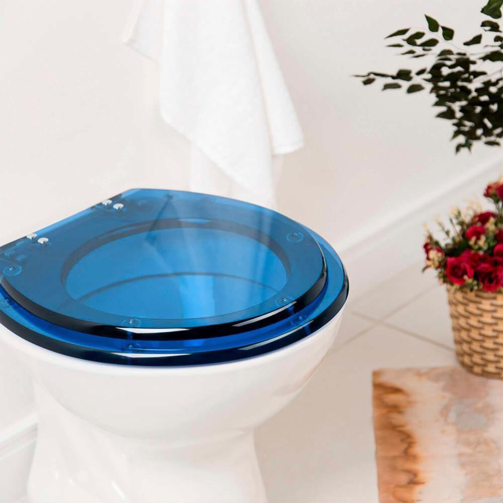 Assento Sanitario Poliester Azalea Azul Translucido Para Vaso Celite - 4