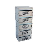 Caixa Correio Condomínio Frontal Para Muro Inox 5 Módulos - 1