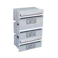 Caixa Correio Condomínio Detrás Para Grade Inox 3 Módulos - 1