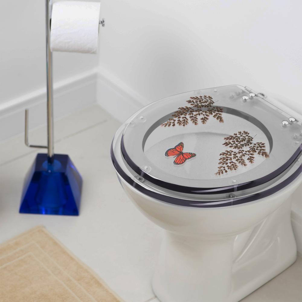 Tampa De Vaso Acrílico Transparente Com Borboleta Vermelha - 5